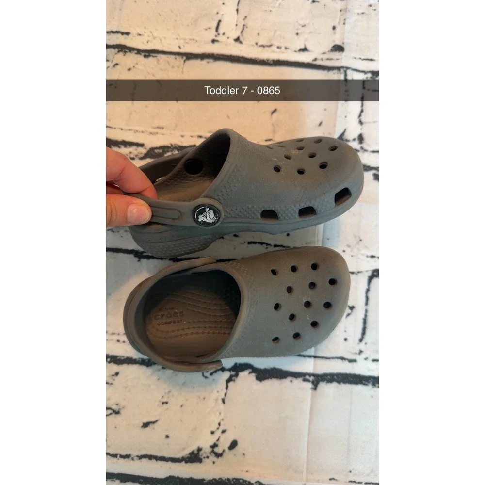 Crocs Classic Clog Charcoal Grey Toddler Size 7 Slip On Comfort Shoes 10001-060